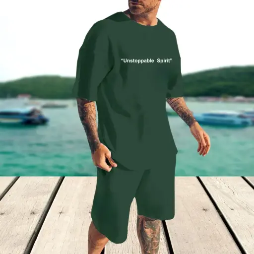 Men's Tshirt and 2 Quarter Pant Combo Set COM1001 